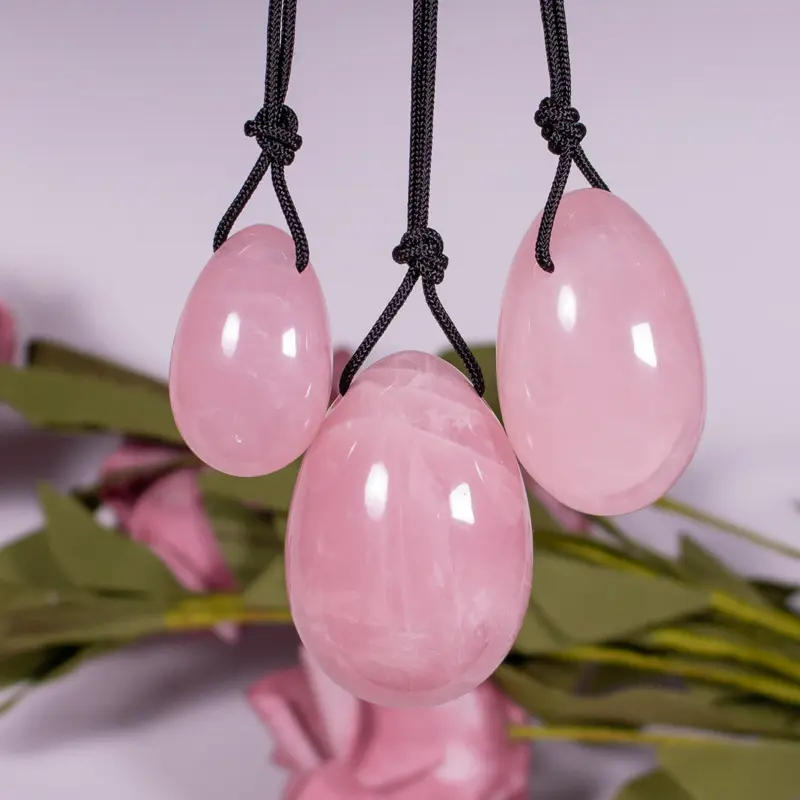 Cuarzo rosa natural. Ejercicio Kegel. Resultado real.